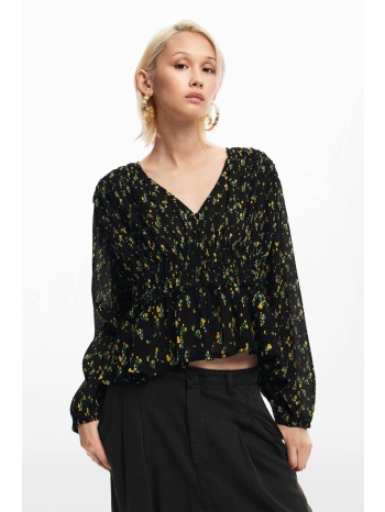 desigual γυναικεία μπλούζα με all-over floral print slim