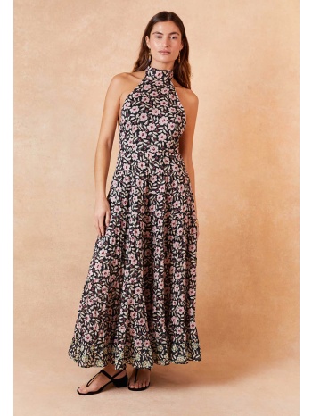 rixo γυναικείο maxi φόρεμα βαμβακερό με floral print