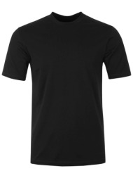 sseinse ανδρικό μονόχρωμο t-shirt με κεντημένο λογότυπο στο κάτω μέρος - ti2889ss 324 μαύρο