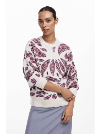 desigual γυναικείο πουλόβερ με all-over print και ribbed