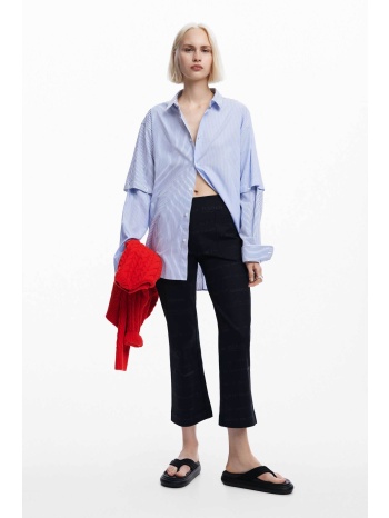 desigual γυναικείο παντελόνι κάπρι με all-over lettering