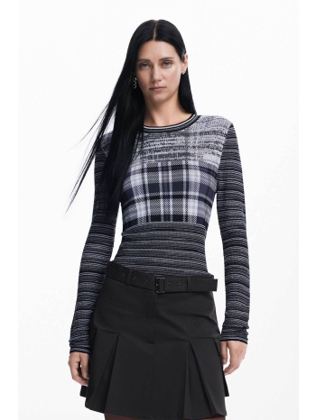 desigual γυναικείο πουλόβερ με all-over print και μεταλλικο