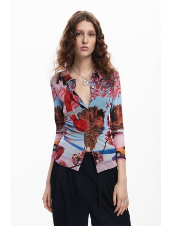 desigual γυναικείο πουκάμισο με all-over print regular fit