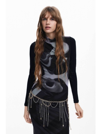 desigual γυναικείο midi φόρεμα με all-over print slim fit 