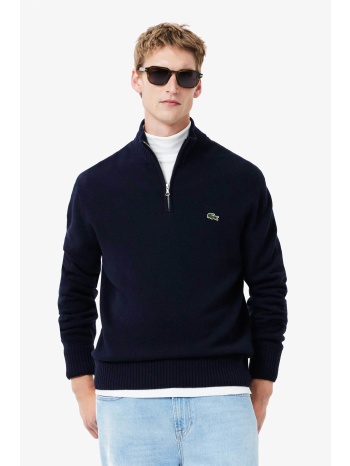 lacoste ανδρικό μάλλινο πουλόβερ με ψηλό λαιμό και