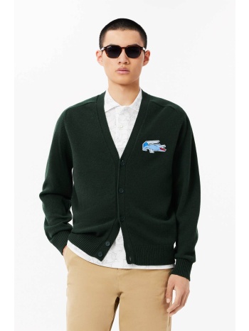 lacoste ανδρική μάλλινη ζακέτα με λογότυπο classic fit 