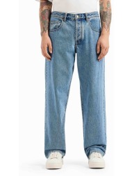 armani exchange ανδρικό τζιν παντελόνι πεντάτσεπο με logo patch loose fit - 6dzj83z1zsz denim blue