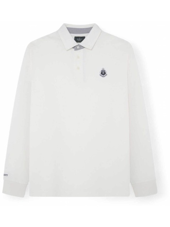 hackett ανδρική μπλούζα πόλο μονόχρωμη με λογότυπο 