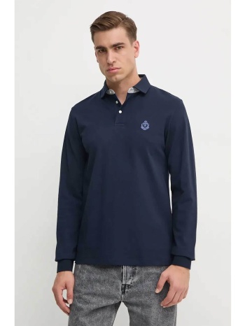 hackett ανδρική μπλούζα πόλο μονόχρωμη με λογότυπο 