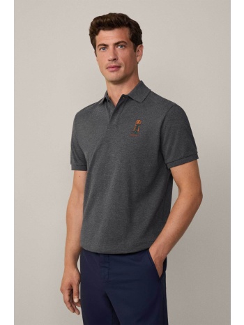 hackett ανδρική μπλούζα πόλο με λογότυπο - hm563357 ανθρακί
