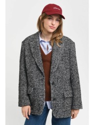 gant γυναικείο σακάκι με herringbone pattern relaxed fit - 4770313 μαύρο
