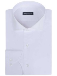 prince oliver ανδρικό πουκάμισο μονόχρωμο `superior easy-iron` - 20049215 λευκό