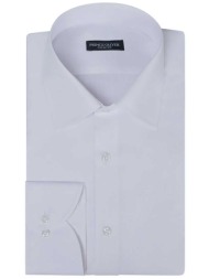 prince oliver ανδρικό πουκάμισο μονόχρωμο modern fit `superior` - 20049216 λευκό