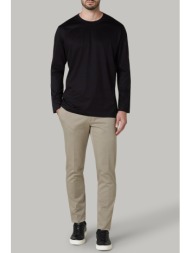 boggi milano ανδρική μπλούζα μονόχρωμη με logo label `pima` - bo20c001202 μαύρο