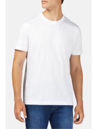 boggi milano ανδρικό t-shirt μονόχρωμο `pima` - bo20c001103 λευκό
