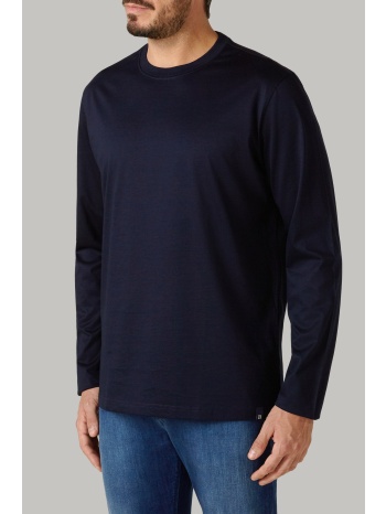 boggi milano ανδρική μπλούζα μονόχρωμη με logo label `pima`