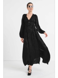 hugo boss γυναικείο midi φόρεμα floral print - 50520434 μαύρο