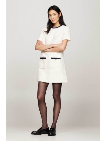 tommy hilfiger γυναικείο mini φόρεμα tweed με τσέπες