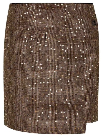 dkny γυναικεία mini φούστα με καρό σχέδιο και παγίετα 
