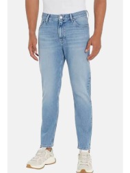 tommy jeans ανδρικό τζιν παντελόνι πεντάτσεπο με logo patch regular fit - dm0dm20200 denim blue ανοι