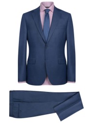 prince oliver ανδρικό κοστούμι μονόχρωμο modern fit - 12989053 μπλε