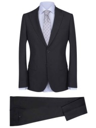 prince oliver ανδρικό κοστούμι μονόχρωμο slim fit - 12560007 μαύρο