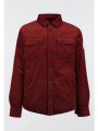 after label ανδρικό κοτλέ overshirt με τσέπες και logo patch `belluno` - bellunotp313- μπορντό
