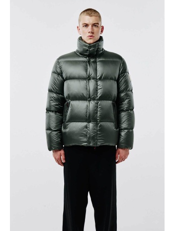 after label ανδρικό μπουφάν με καπιτονέ σχέδιο και ψηλό