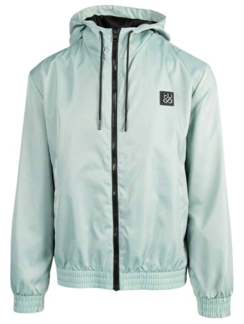 hugo boss ανδρικό μπουφάν μονόχρωμο με logo patch regular