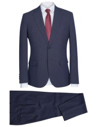 prince oliver ανδρικό κοστούμι με καρό σχέδιο - 12560004 μπλε σκούρο
