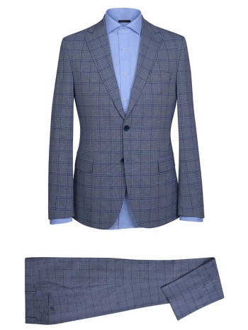 prince oliver ανδρικό κοστούμι με καρό σχέδιο modern fit 