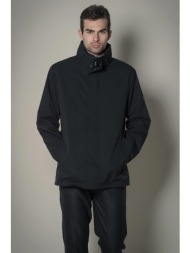 dors ανδρικό αδιάβροχο μπουφάν παρκά με κουκούλα και λογότυπο - 3037003.c04 μαύρο