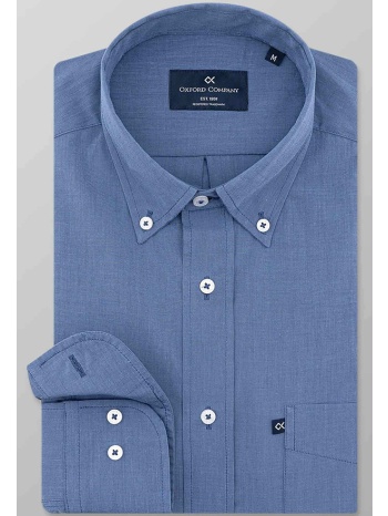 oxford company ανδρικό πουκάμισο μονόχρωμο και button down