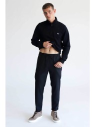 prince oliver ανδρικό υφασμάτινο παντελόνι με ελαστική μέση tapered fit - 10672050 μπλε σκούρο