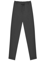 prince oliver ανδρικό υφασμάτινο παντελόνι με ελαστική μέση tapered fit - 10672050 ανθρακί