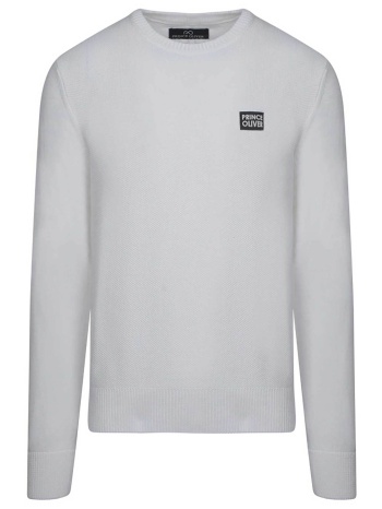 prince oliver ανδρικό πουλόβερ με logo patch modern fit 