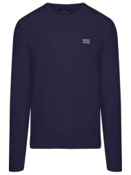 prince oliver ανδρικό πουλόβερ με logo patch modern fit - 63256002 μπλε σκούρο