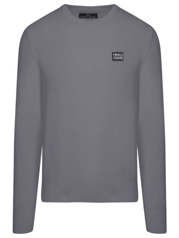 prince oliver ανδρικό πουλόβερ με logo patch modern fit 