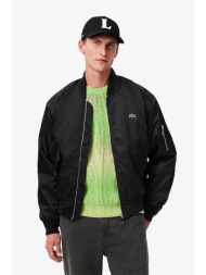 lacoste ανδρικό αδιάβροχο bomber jacket με κεντημένο λογότυπο - bh2899-00 μαύρο