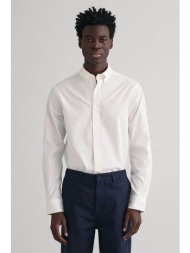 gant ανδρικό πουκάμισο button down oxford με κεντημένο λογότυπο regular fit - 3000300 λευκό