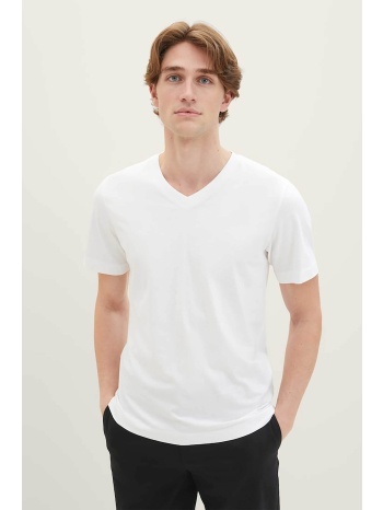 tom tailor σετ ανδρικά t-shirt μονόχρωμα με v λαιμόκοψη (2
