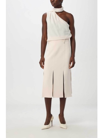 liu jo γυναικεία midi φούστα μονόχρωμη με ανοίγματα και