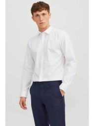 jack & jones ανδρικό πουκάμισο μονόχρωμο - 12187222 λευκό