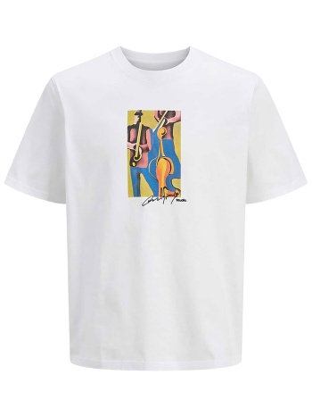 jack & jones ανδρικό t-shirt μονόχρωμο με logo print 