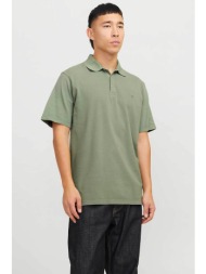 jack & jones ανδρική μπλούζα πόλο μονόχρωμη regular fit - 12257315 πράσινο μέντας