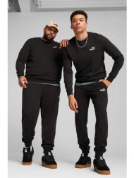 puma ανδρικό παντελόνι φόρμας με λάστιχο στο κάτω μέρος `ess no. 1` - 682608 μαύρο