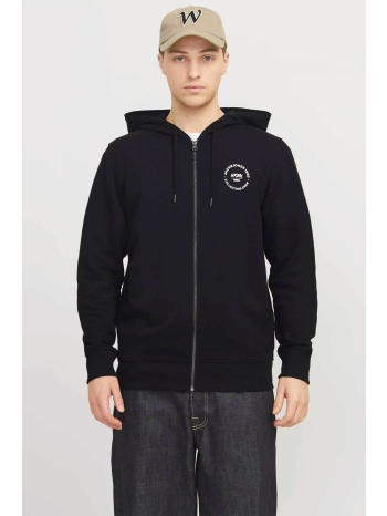 jack & jones ανδρική ζακέτα φούτερ μονόχρωμη με κουκούλα σε προσφορά