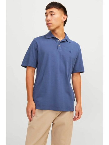 jack & jones ανδρική μπλούζα πόλο μονόχρωμη regular fit 