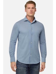 boggi milano ανδρικό πουκάμισο με μικροσχέδιο regular fit - bo25p004403 μπλε
