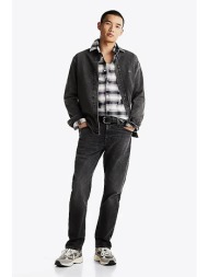 tommy jeans ανδρικό τζιν παντελόνι πεντάτσεπο straight fit - dm0dm20556 μαύρο